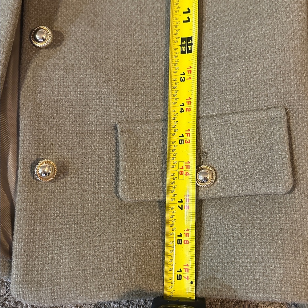 Zara Khaki Blazer with Gold Buttons - Picture 4 of 6